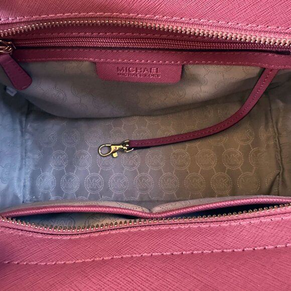 Michael Kors Selma Leather Tulip Pink Rose Leather Satchel Shoulder Tote HandBag - Picture 10 of 11